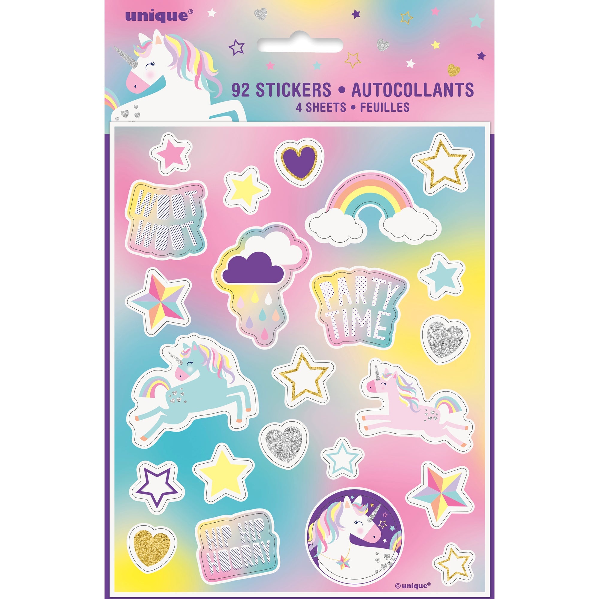 Unicorn Stickers 4 Sheets