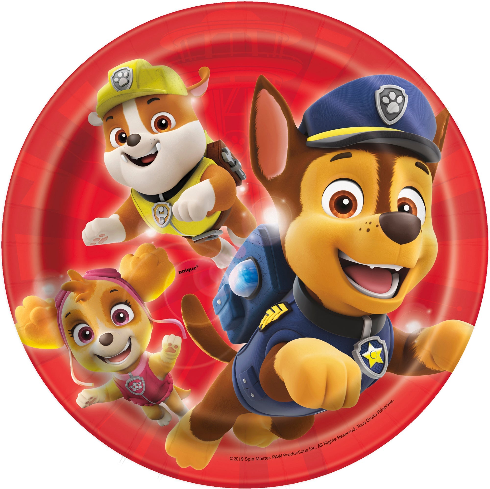 Paw Patrol 8 Round Paper Plates 7in