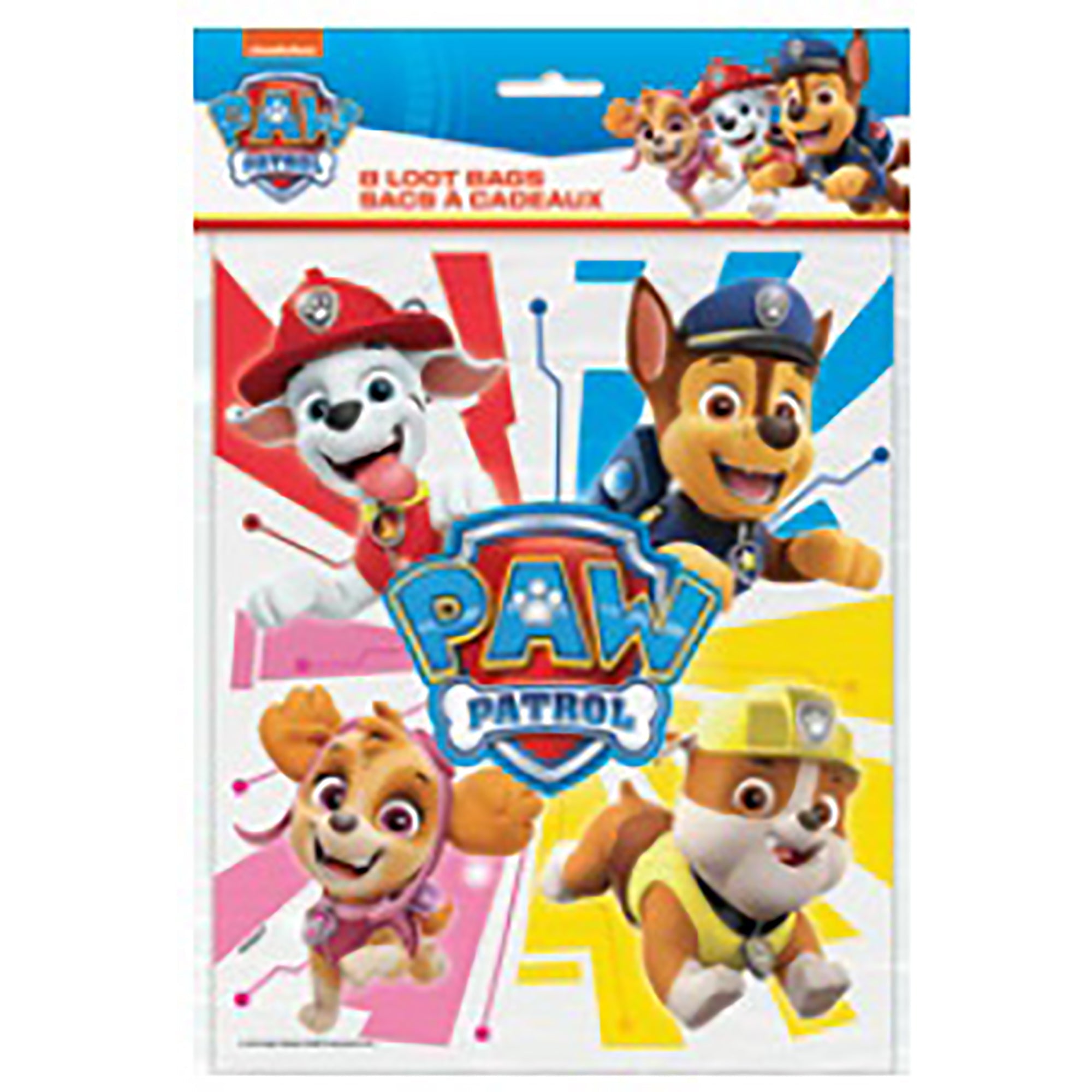 Paw Patrol 8 Plastic Loot Bags 7.25x9in