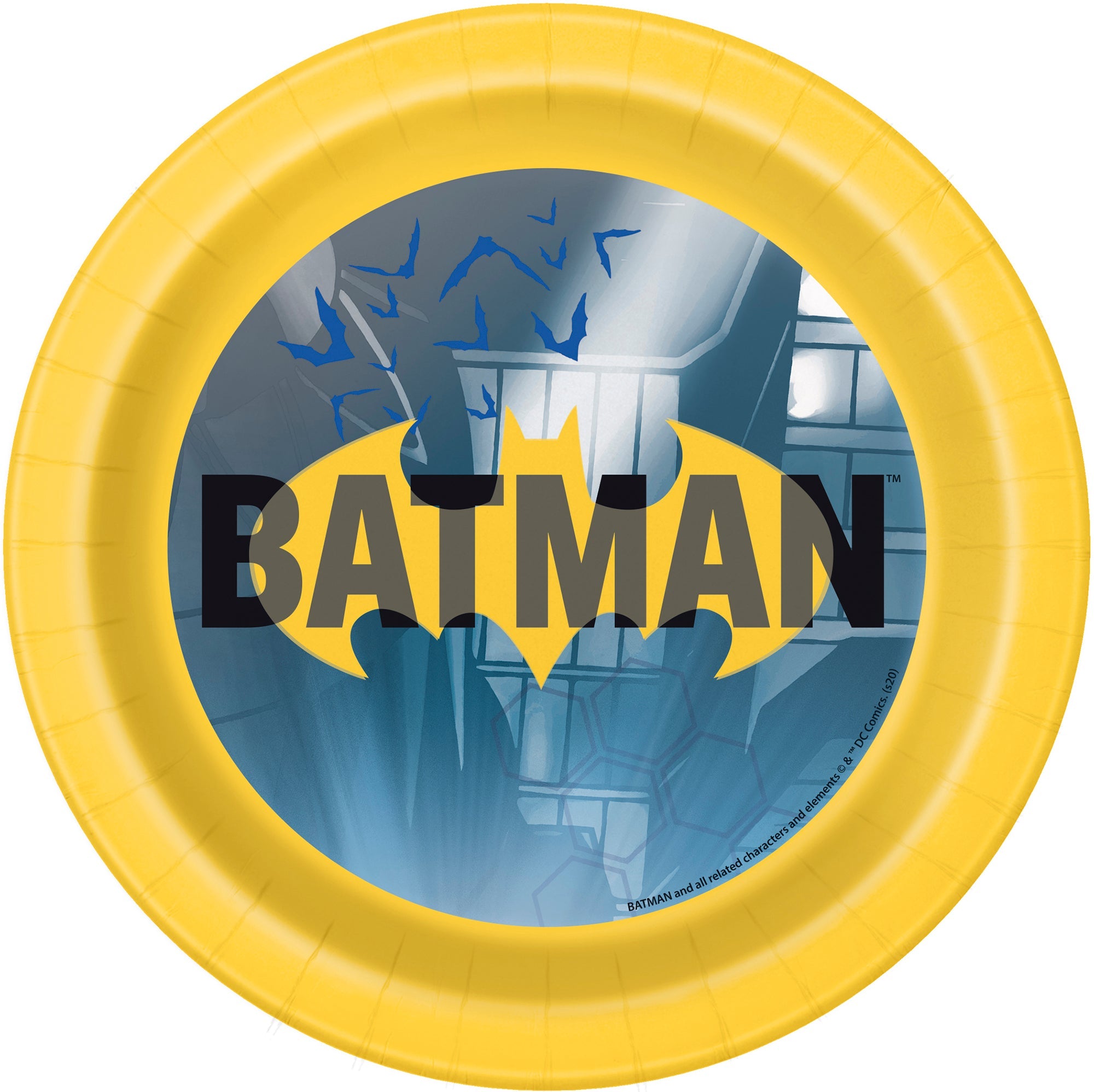 Batman 8 Round Paper Plates 7in