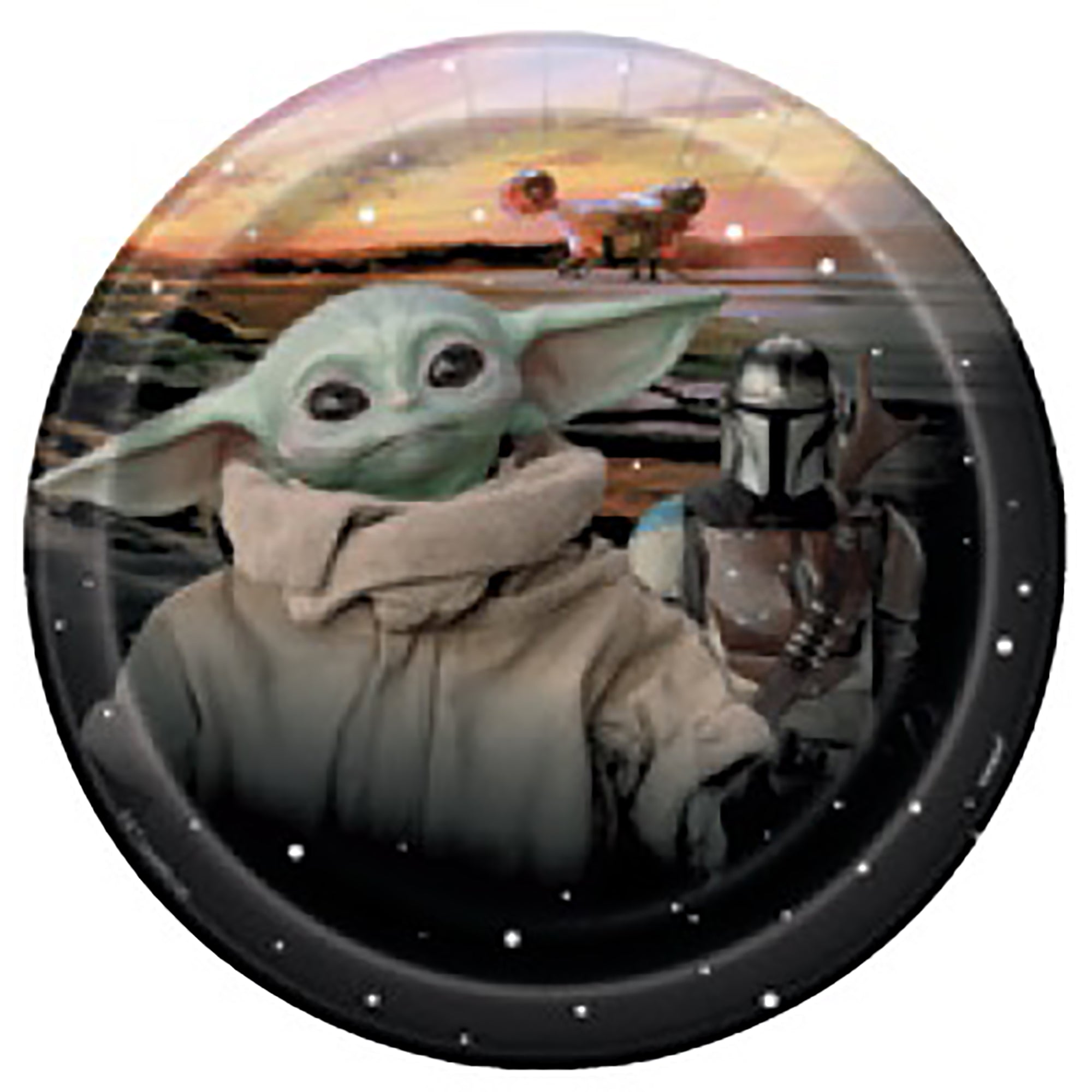 Baby Yoda 8 Round Paper Plates 7in