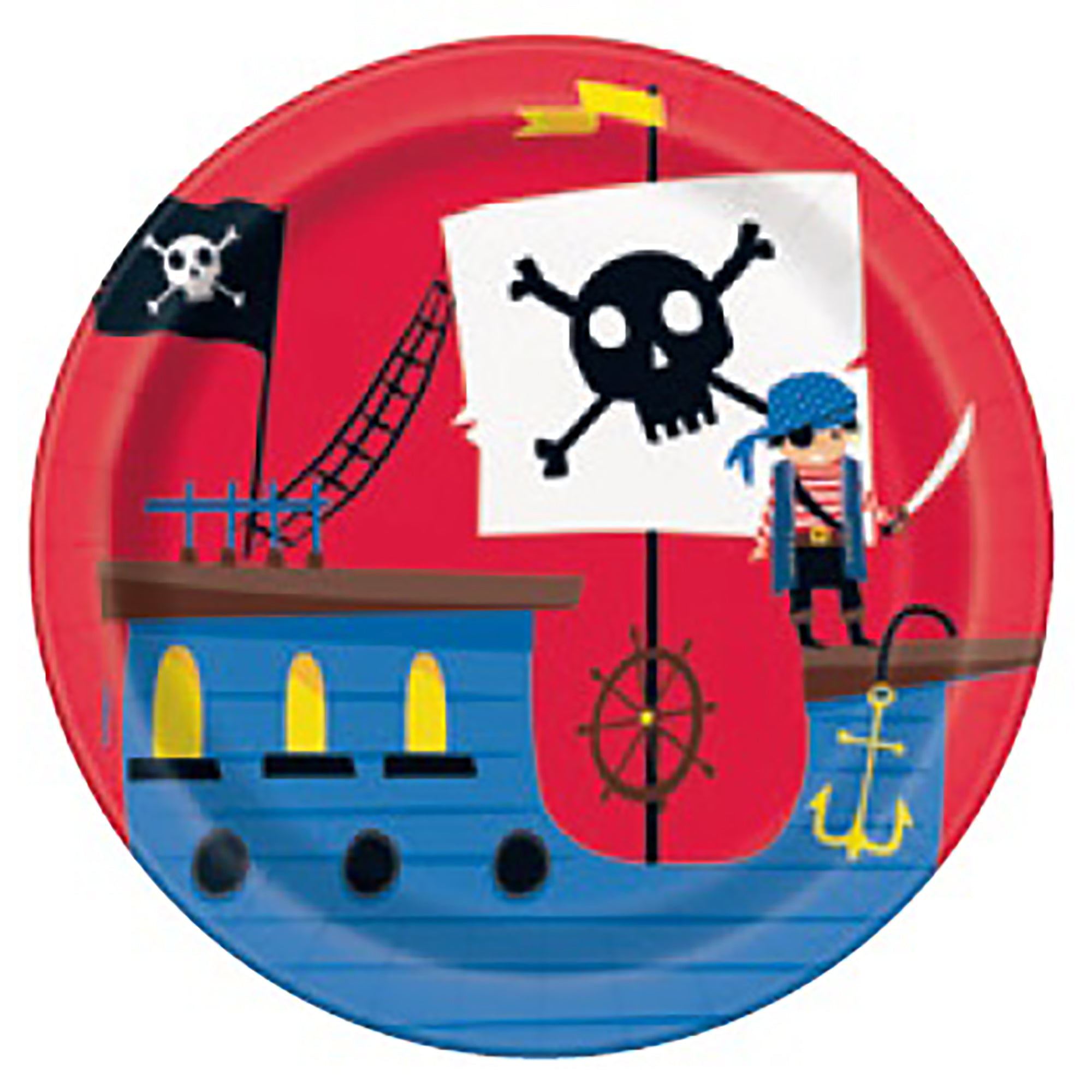 Ahoy Pirate 8 Round Paper Plates 7in