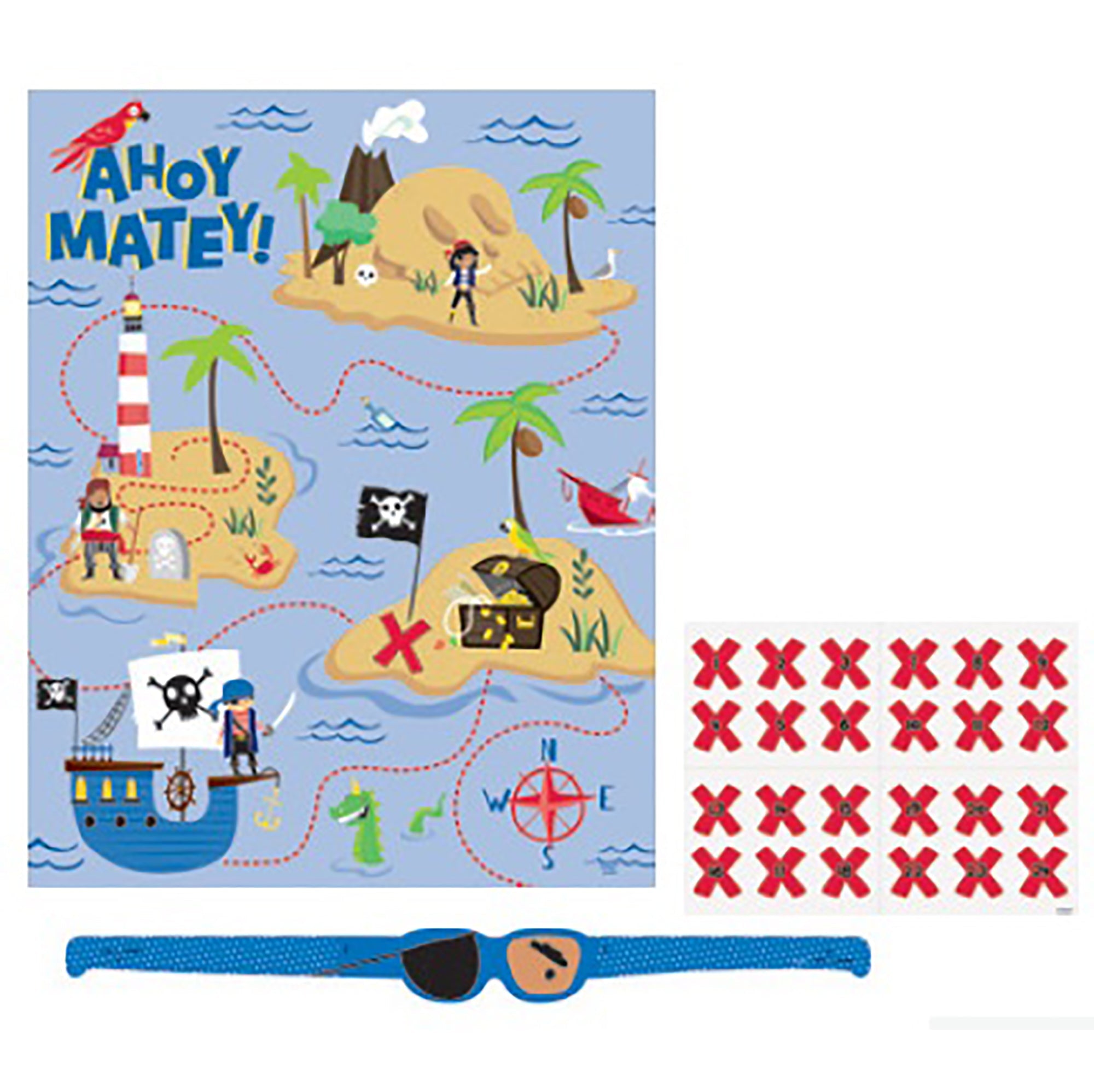 Ahoy Pirate Party Game Put the X Plastic 15x19in