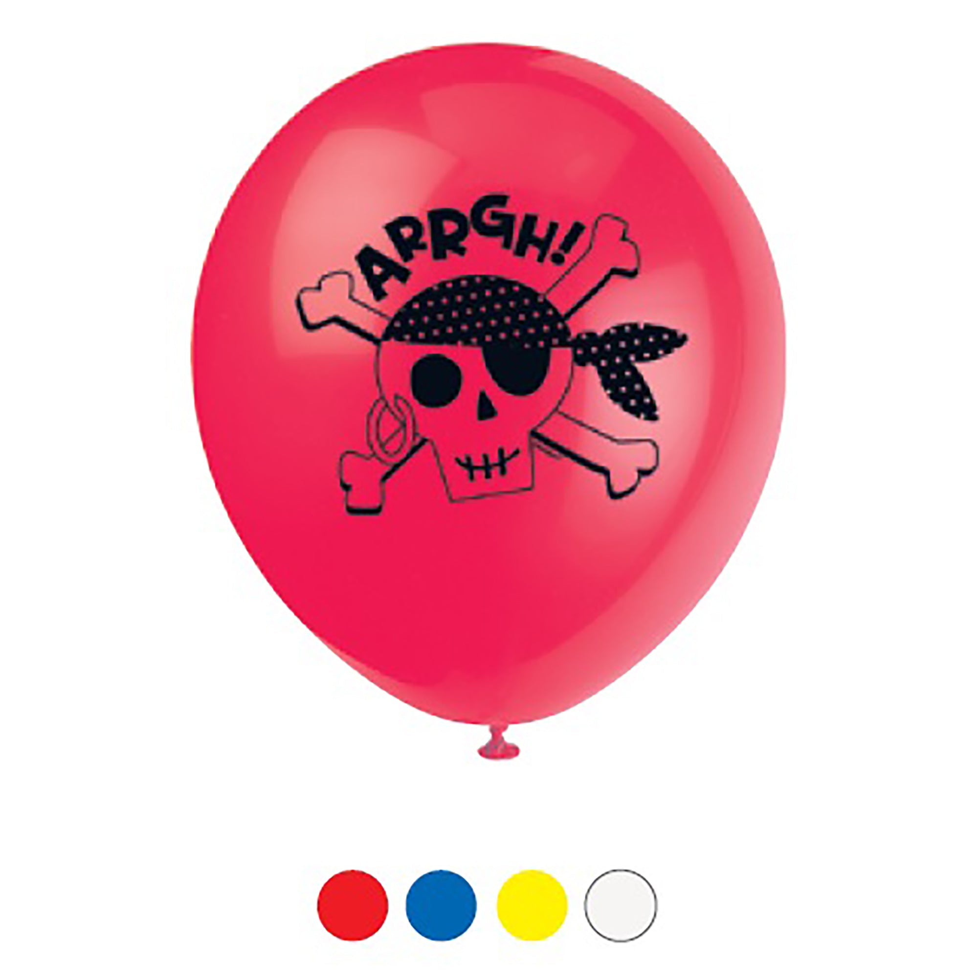 Ahoy Pirate 8 Printed Latex Balloons 12in Assorted Colors