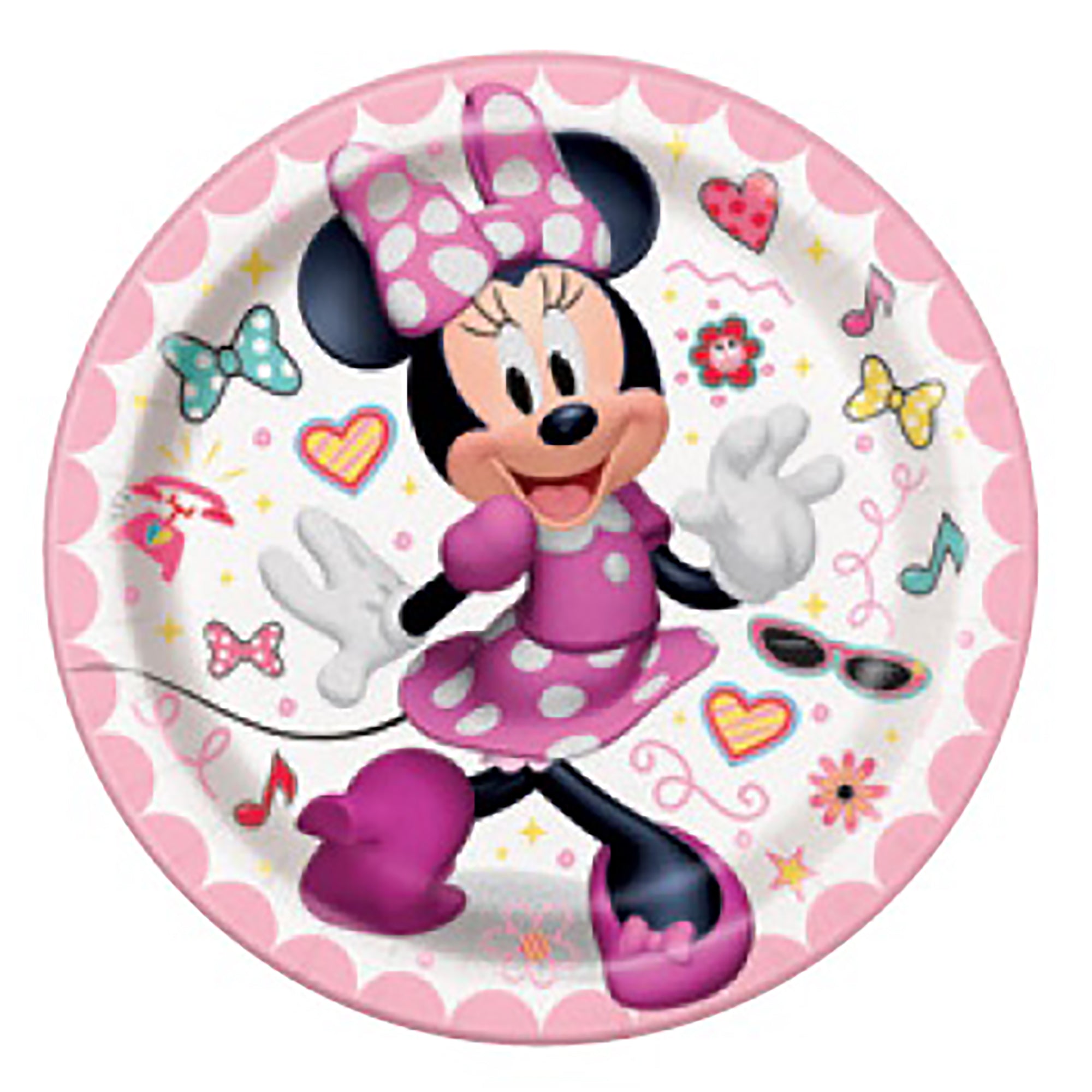 Minnie 8 Round Paper Plates 7in