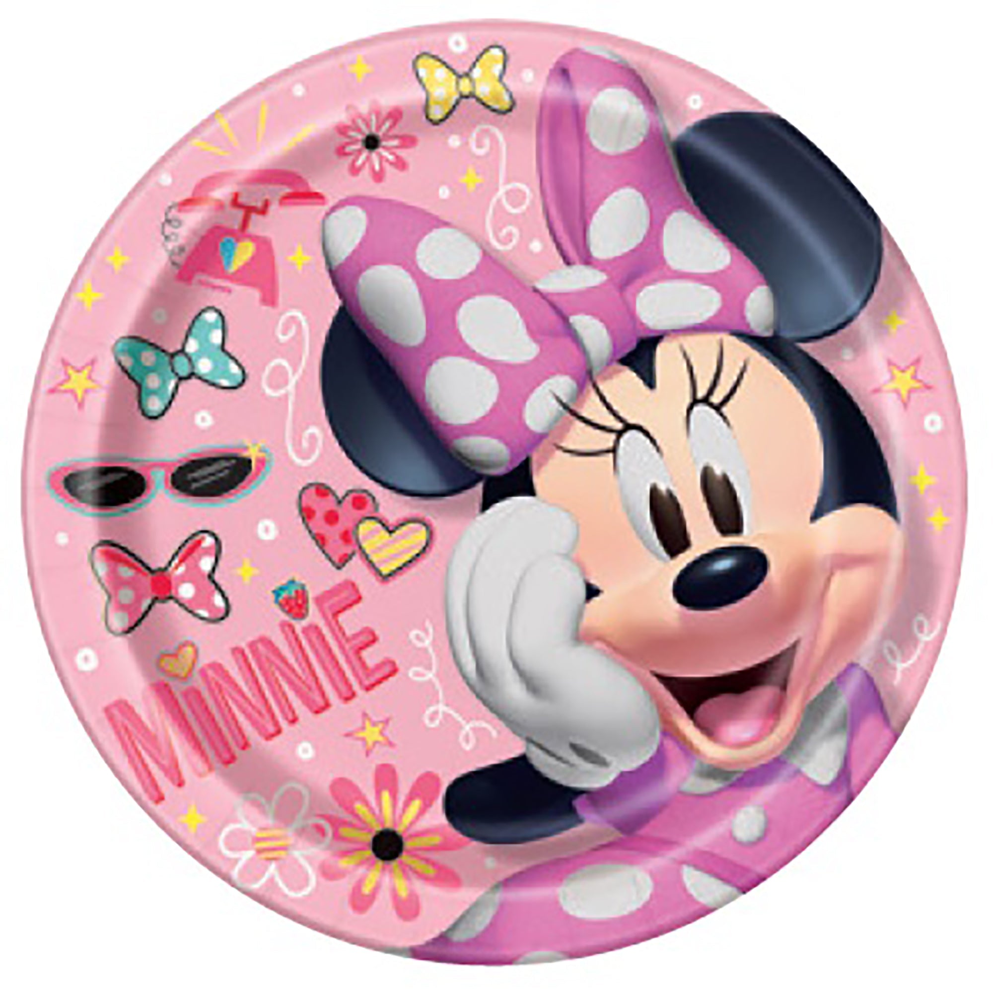 Minnie 8 Round Paper Plates 9in