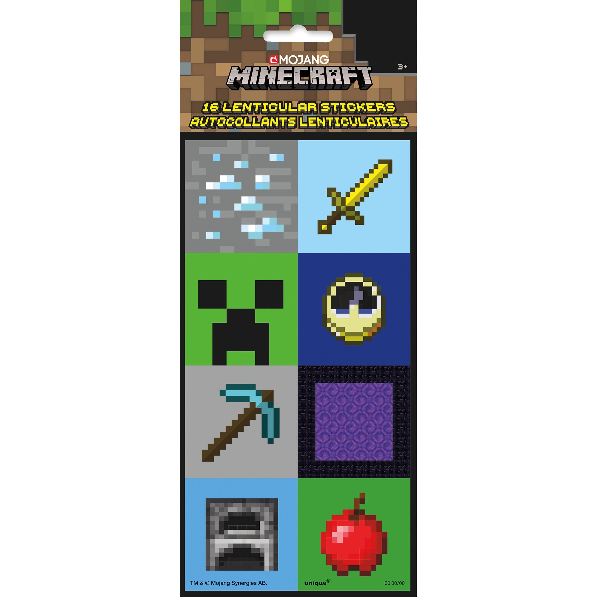 Minecraft 16 Lenticular Stickers