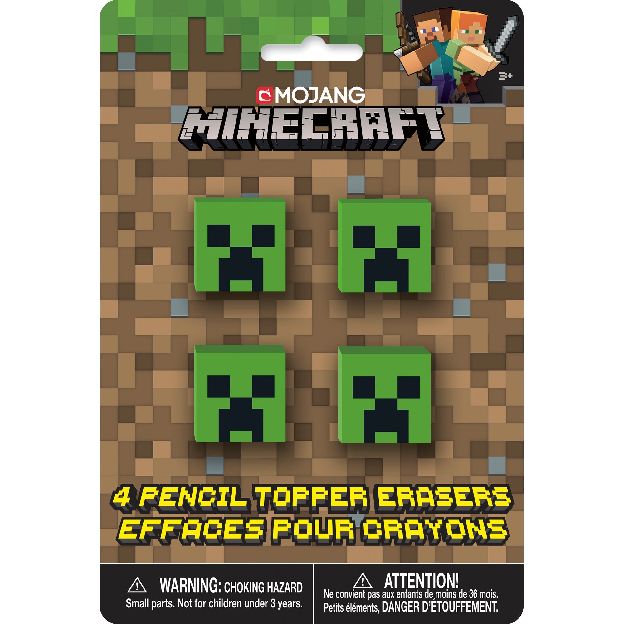 Minecraft 4 Pencil Top Erasers