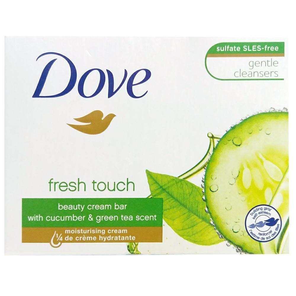 Dove Gentle Fresh Touch Beauty Cream Soap Bar With Cucumber and Green Tea Scent - Dollar Max Depot